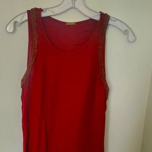Vibrant Red Rebecca Minkoff Beaded Dress
